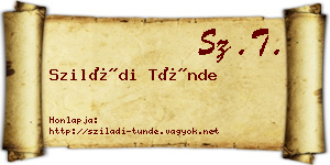 Sziládi Tünde névjegykártya